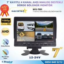 Navistar Kayıtlı 7 Inç Ahd Analog 4 Kanal Full Hd Quad Araç Monitörü Rca Bağlantılı 12-24V
