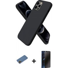 İlk El Grup Pilelistore™ iPhone 12 Pro Max Kılıf Kozmos Yansıma Özel Seri - Siyah 3D Antistatik Hayalet Cam Ekran Koruyucu + Shine Kamera Lens Koruma Cam - Gd