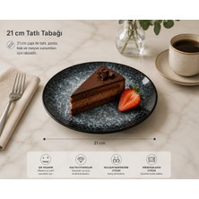 Bonna Sepia Gourmet Düz Tabak 21 cm Porselen Servis Yemek Tabağı Şık Sunum