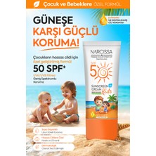 Narcissa Çocuk ve Bebek Güneş Kremi Spf 50+ | Waterproof Suya Dayanıklı Uva/uvb Koruma | Nemlendirici Bakım | Hassas Ciltler Için 50 ml