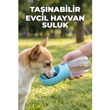 Evgereçlerim Kedi Köpek Yürüyüş Seyahat Suluğu 450 ml Taşınabilir Butonlu
