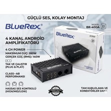 BlueRex 4 Kanal  Androıd Multi Medya Arkası Amfi