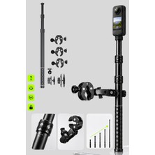 Motobros Motosiklet Kamera Tutucu Stick Aparat INSTA360 Djı Action Gopro Uyumlu Çift Kelepçeli Ayarlanabilir Kamera