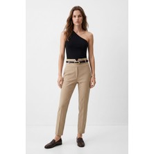 Rays Camel Bel V Kesim Kemerli Pantolon 8404A