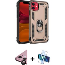 İlk El Grup Pilelistore™ iPhone 11 Kılıf Ahenk Klasik Koleksiyonu - Siyah 3D Antistatik Cam Ekran Koruyucu + Raze Metal Kamera Lens - Sh