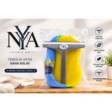 Nya Group Mikrofiber Bez + Sünger + Cam Çek Seti – Pratik ve Çok Amaçlı Temizlik Çözümü
