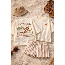 Tarkito %100 Pamuk Keten Şort & Tshirt Takımı 2-6 Yaş