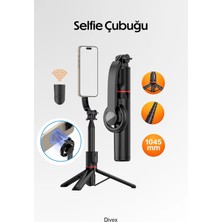 Divex Bluetooth Kumandalı Manyetik Selfie Çubuğu ve Tripod - 1045 mm Uzatılabilir Vlog Seti