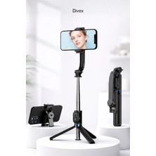 Divex 107.5 cm Selfie Çubuğu - Uzaktan Kumandalı Katlanabilir Tripod - 360° Döner Başlıklı