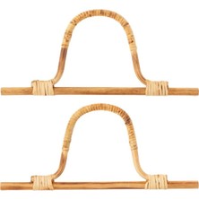 İğne İzi Doğal Bambu Çanta Sapı – 2 Adet, 27X14 cm - Naturel Hasır Renk