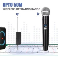 Kaia Life Profesyonel Çiftli Kablosuz Mikrofon Seti Karaoke Şarj Edilebilir 50 Metre Mesafe