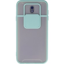 Uravas Store Galaxy J7 Pro / J730 Kılıf Palm Buzlu Kamera Sürgülü Silikon - Turkuaz