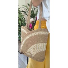 Elay Home Elayhome Dekoratif Magnetli Kol Çantası, Bohem Tarzı Çanta, Yıkanabilir Çanta, Kadın Çanta, Plaj Çanta, Günlük Çanta, Omuz Çantası, Hasır Çanta