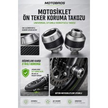 Motobros Motosiklet Aks Koruma Takozu Üniversal Motosiklet Ön Teker Takozu - Gri Renk - 2 Adet