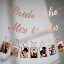 Dodomar Bride To Be & Miss To Mrs Simli Foto Banner Set Bekarlığa Veda Parti Süsü