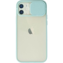 Uravas Store Iphone 12 Kılıf Palm Buzlu Kamera Sürgülü Silikon - Turkuaz