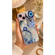 Edelfu iPhone 15 Plus / 14 Plus Uyumlu - Aurora Parlak Tüy Desenli Gümüş Koruyucu Silikon Telefon Kılıfı
