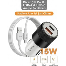 Divex Çift Portlu Usb-A & Usb-C Araç Içi Şarj Cihazı