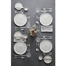 Bonna Porselen Lunar Beyaz 22 cm Hygge Düz Tabak 6 lı
