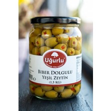 Uğurlu Organik Biber Dolgulu Yeşil Zeytin (1 Kg)