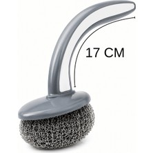 Beylini 20GR Tutma Saplı Bulaşık Teli Ergonomik Dayanıklı Paslanmaz Bulaşık Ovma Fırçası Yağ Kir Pas Sökücü Fırın Ocak