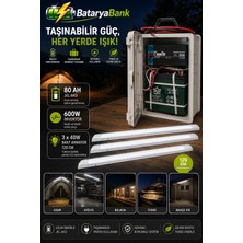 120W Güneş Enerjisi Seti | 80AH Jel Akü, Tv, Aydınlatma ve Telefon Şarj Sistemi