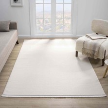 Pera Halı Saf Krem Beyaz Düz Dokulu Modern Halı - MK12000KRS
