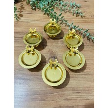Maglor Lüx 6'lı Kelebek Aksesuarlı Gold Lokumluk, Şekerlik, Makaronluk Sunumluk