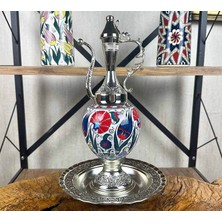 Çini Evi Iznik Çiçekleri – Gümüş Kaplama Çini Ibrik Seti