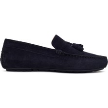 Derimod Erkek Lacivert Püsküllü Süet Deri Loafer 26SFD632610