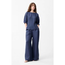 adL Geniş Paça Pantolon Lacivert 15346271000