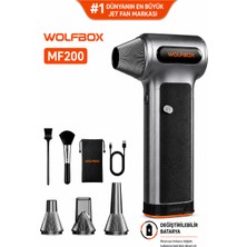 Wolfbox MF200 Jet Fan Hava Üfleyici Çıkarılabilir Bataryalı 3 Kademeli Kablosuz Toz Temizleme Cihazı