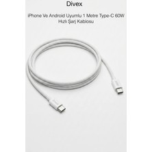 Divex iPhone ve Android Uyumlu 1 Metre Type-C 60W Hızlı Şarj Kablosu