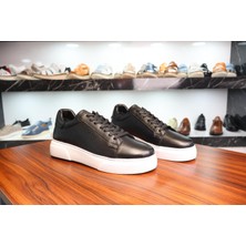 Veqqar Erkek Siyah Deri Günlük Sneaker
