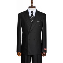 İlayda Emir Luxury, Slim Fit, Kruvaze, Çizgili, Erkek Takım Elbise