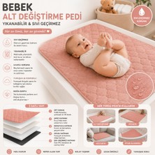 CDE Yıkanabilir ve Sıvı Geçirmez Bebek Alt Açma Pedi 85X90 cm (Somon)