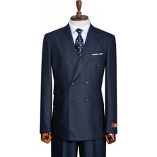 İlayda Emir Luxury, Slim Fit, Kruvaze, Çizgili, Erkek Takım Elbise