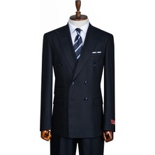İlayda Emir Luxury, Slim Fit, Kruvaze, Çizgili, Erkek Takım Elbise