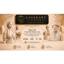 Layerart Atelier Kişiye Özel Fotoğraftan Heykele Parametrik Aşçı Ahşap Büst – Fotoğraftan Katmanlı Ahşap Heykel