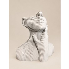 Layerart Atelier Modern Kadın Büstü Ahşap Heykel – Parametrik Katmanlı Masa ve Raf Dekoru 25CM