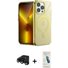 İlk El Grup Pilelistore™ iPhone 15 Pro Kılıf Yankı Çizgi - Şeffaf Pasifik Cam Ekran Koruyucu + Raze Metal Kamera Lens - Sh