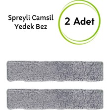 Lime Spreyli Camsil Yedek Bez - 2 Adet - Spreyli Çekpas Su Hazneli Silikonlu Microfiber Cam Temizleyici