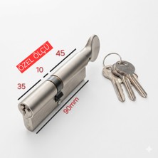 Kale Kilit 164GMC 90MM 35 10 45 Silindir Kapı Göbeği Özel Ölçü