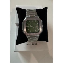  swiss plus man  erkek kol saati  watch premium seri model-7 rs23146 green-silver