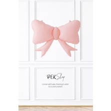 Pekshop Pastel Pembe Fiyonk Folyo Balon 60X80 cm 1 Parça Kokusuz Modern Fiyonk Desenli