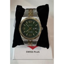  swiss plus man  erkek kol saati  watch premium seri model-3 st3450ags green-gold