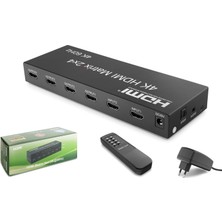  hadron hdx1388 hdmı switch + splitter matrix 4k 60 hz 2 ın 4 out - siyah