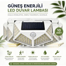 farissu 100 LED Solar Hareket Sensörlü Dış Mekan Bahçe Lambası (10ADET)