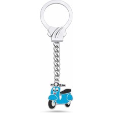 Silverize Vespa Motosiklet Gümüş Anahtarlık T60