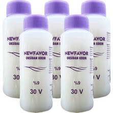 New Favor 5 Adet Oksidan Krem Saç Boya Sıvısı 9'luk 30 Volüme 60 ml